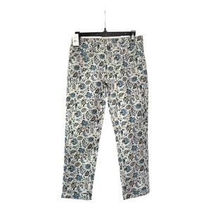 LOFT Floral Ankle Jeans - Blue and White